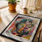 Kandinsky Soyut Dinamikler Siyah Çerçeveli 3lü Ahşap Tablo Seti
