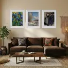 İris Kış Figüratif Sanat Seti Beyaz Çerçeveli 3lü Ahşap Tablo Seti
