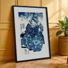 Ukiyo-e Mistik Japon Desenleri Siyah Çerçeveli 3lü Ahşap Tablo Seti