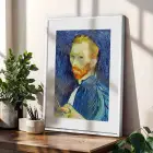 Van Gogh Derin Mavi Koleksiyon Beyaz Çerçeveli 3lü Ahşap Tablo Seti