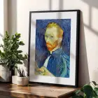 Van Gogh Derin Mavi Koleksiyon Siyah Çerçeveli 3lü Ahşap Tablo Seti
