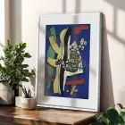 Kübist Peyzaj Sanat Koleksiyonu Beyaz Çerçeveli 3lü Ahşap Tablo Seti