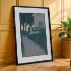 Kübist Peyzaj Sanat Koleksiyonu Siyah Çerçeveli 3lü Ahşap Tablo Seti
