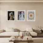 Sanat Eserleri Üçlüsü Doğal Ahşap Çerçeveli 3lü Tablo Seti