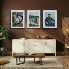 Üç Farklı Sanat Hikayesi Siyah Çerçeveli 3lü Ahşap Tablo Seti