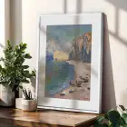 Klasik Deniz Manzaraları Üçlüsü Beyaz Çerçeveli 3lü Ahşap Tablo Seti