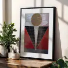 Dönemlerden Sanat Mozaiki Siyah Çerçeveli 3lü Ahşap Tablo Seti