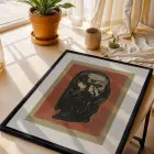 Dönemlerden Sanat Mozaiki Siyah Çerçeveli 3lü Ahşap Tablo Seti