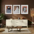 Dönem Akımları Portre Koleksiyonu Beyaz Çerçeveli 3lü Ahşap Tablo Seti