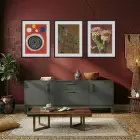 Dönemlerarası Sanat Koleksiyonu Siyah Çerçeveli 3lü Ahşap Tablo Seti