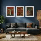 Derin Tonlar Sanat Koleksiyonu Beyaz Çerçeveli 3lü Ahşap Tablo Seti