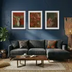 Derin Tonlar Sanat Koleksiyonu Siyah Çerçeveli 3lü Ahşap Tablo Seti