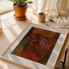 Kızıl Topraklar Sanat Koleksiyonu Doğal Ahşap Çerçeveli 3lü Tablo Seti