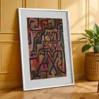 Toprak Tonlu Etnik Sanat Beyaz Çerçeveli 3lü Ahşap Tablo Seti