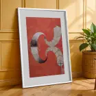 Kızıl Tonlar Sanat Seçkisi Beyaz Çerçeveli 3lü Ahşap Tablo Seti