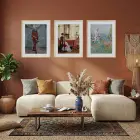 Sanat Tarihi Kesitleri Doğal Ahşap Çerçeveli 3lü Tablo Seti