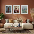 Sanat Tarihi Kesitleri Siyah Çerçeveli 3lü Ahşap Tablo Seti