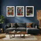 Geçmişten Sanat Seçkisi Siyah Çerçeveli 3lü Ahşap Tablo Seti