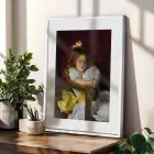 Kızıl Tonlarda Klasik Portreler Beyaz Çerçeveli 3lü Ahşap Tablo Seti