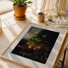 Klasik Botanik Sanat Seçkisi Doğal Ahşap Çerçeveli 3lü Tablo Seti
