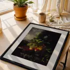 Klasik Botanik Sanat Seçkisi Siyah Çerçeveli 3lü Ahşap Tablo Seti