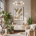 Kum Beji Akışkan Desen Doğal Ahşap Çerçeveli Tablo Odası Duvar Dekoru Poster Obje