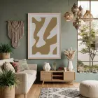 Kum Beji Akışkan Desen Doğal Ahşap Çerçeveli Tablo Odası Duvar Dekoru Poster Obje