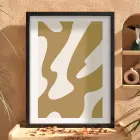 Kum Beji Akışkan Desen Siyah Ahşap Çerçeveli Tablo Ev Aksesuarları Modern Sanat İç