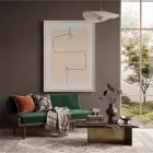 Kumlu Çizgi Harmoni Doğal Ahşap Çerçeveli Tablo Odası Duvar Dekoru Poster Obje Ev