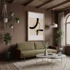 Siyah Altın Organik Form Doğal Ahşap Çerçeveli Tablo Poster Dekoratif Obje Ev Aksesuarları