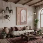 Pastel Kemerli Minimalizm Doğal Ahşap Çerçeveli Tablo Duvar Dekoru Poster Obje Ev Aksesuarları