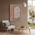 Pastel Kemerli Minimalizm Doğal Ahşap Çerçeveli Tablo Duvar Dekoru Poster Obje Ev Aksesuarları