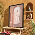 Pastel Kemerli Minimalizm Siyah Ahşap Çerçeveli Tablo Ev Aksesuarları Modern Sanat İç Mekan