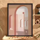 Pastel Kemerli Minimalizm Siyah Ahşap Çerçeveli Tablo Ev Aksesuarları Modern Sanat İç Mekan