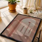 Pastel Kemerli Minimalizm Siyah Ahşap Çerçeveli Tablo Ev Aksesuarları Modern Sanat İç Mekan