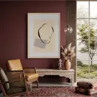 Nötr Tonlarda Soyut Çizgi Doğal Ahşap Çerçeveli Tablo Dekoratif Obje Ev Aksesuarları Modern