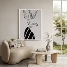 Minimalist Çizgi Form Beyaz Ahşap Çerçeveli Tablo Oturma Odası Duvar Dekoru Poster Obje