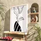 Minimalist Çizgi Form Beyaz Ahşap Çerçeveli Tablo Oturma Odası Duvar Dekoru Poster Obje