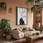 Minimalist Çizgi Form Siyah Ahşap Çerçeveli Tablo Obje Ev Aksesuarları Modern Sanat İç