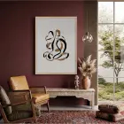 Akışkan Abstre Toprak Tonları Doğal Ahşap Çerçeveli Tablo Salon Oturma Odası Duvar Dekoru