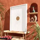 Soyut Gün Işığı Tablo Beyaz Ahşap Çerçeveli Salon Oturma Odası Duvar Dekoru Poster