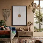 Soyut Gün Işığı Tablo Siyah Ahşap Çerçeveli Sanat İç Mekan Yatak Koridor Ofis