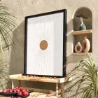 Soyut Gün Işığı Tablo Siyah Ahşap Çerçeveli Sanat İç Mekan Yatak Koridor Ofis