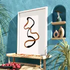 Akışkan Toprak Tonları Soyut Sanat Beyaz Ahşap Çerçeveli Tablo Ev Aksesuarları Modern İç