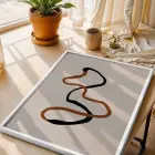 Akışkan Toprak Tonları Soyut Sanat Beyaz Ahşap Çerçeveli Tablo Ev Aksesuarları Modern İç