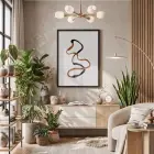 Akışkan Toprak Tonları Soyut Sanat Siyah Ahşap Çerçeveli Tablo Duvar Dekoru Poster Obje