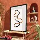 Akışkan Toprak Tonları Soyut Sanat Siyah Ahşap Çerçeveli Tablo Duvar Dekoru Poster Obje