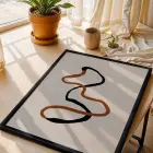 Akışkan Toprak Tonları Soyut Sanat Siyah Ahşap Çerçeveli Tablo Duvar Dekoru Poster Obje