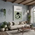 Yeşil Bahçe Elması Beyaz Ahşap Çerçeveli Tablo Duvar Dekoru Poster Obje Ev Aksesuarları