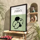 Yeşil Bahçe Elması Siyah Ahşap Çerçeveli Tablo Oturma Odası Duvar Dekoru Poster Obje